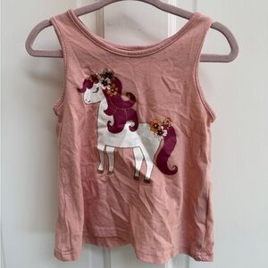 The Children's Place 2T Girls Pink and White Unicorn Glitter Tank Top